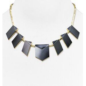 House of Harlow 1960 Gold Tone Black Modern Motif Necklace